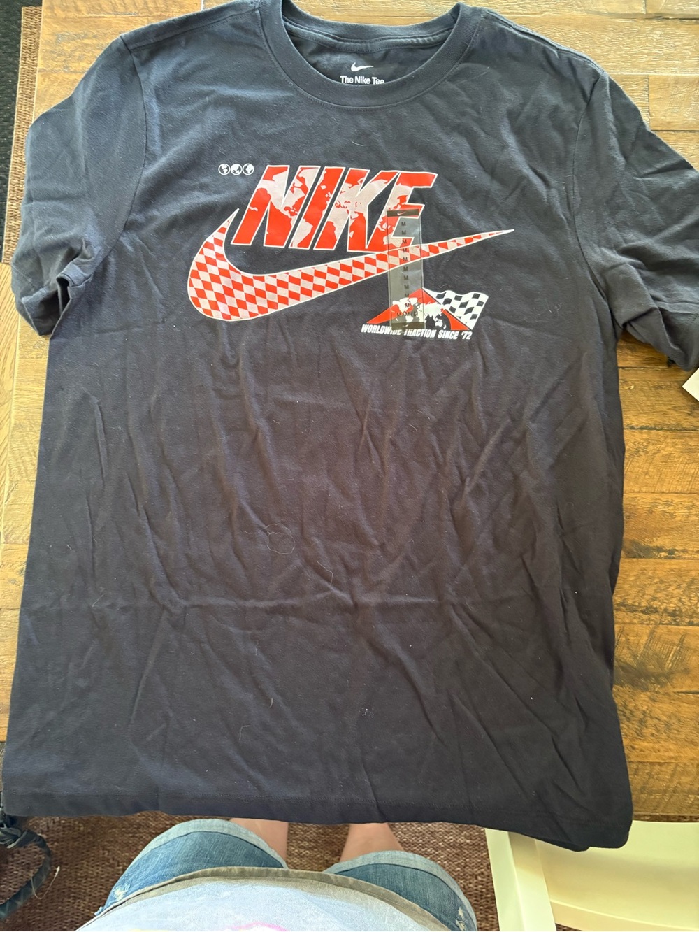 Nike Black Short Sleeve Tee with Small White Tag Detail